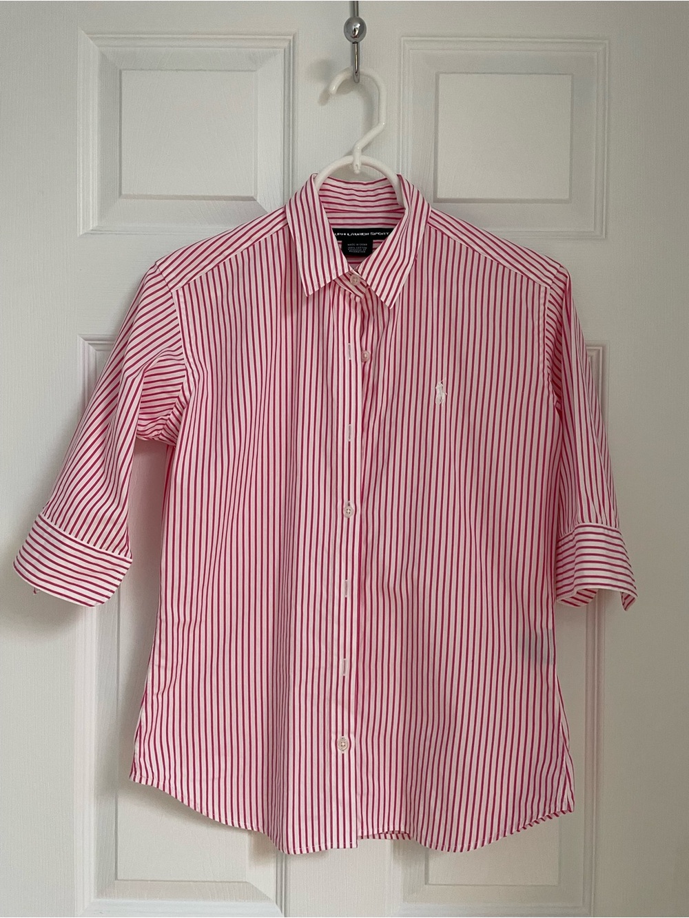 Ralph Lauren Pink & White Striped Button-Down Shirt